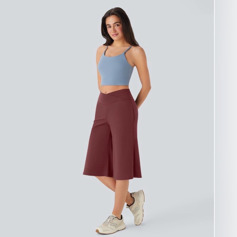 HALARA Maroon Wide-Leg Pants